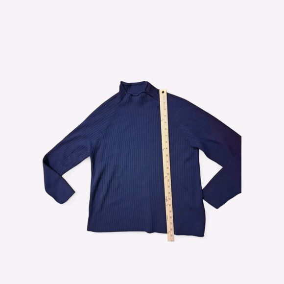 Eileen Fisher Small Blue Cable Knit Sweater Organic Cotton Sustainable - Picture 8 of 8